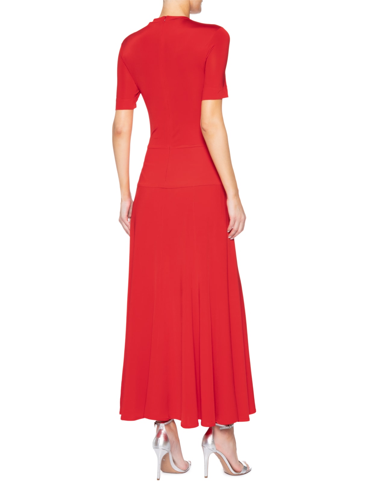 Vestido Jersey Centro Franzido Nesgas Vermelho Andrea Marques