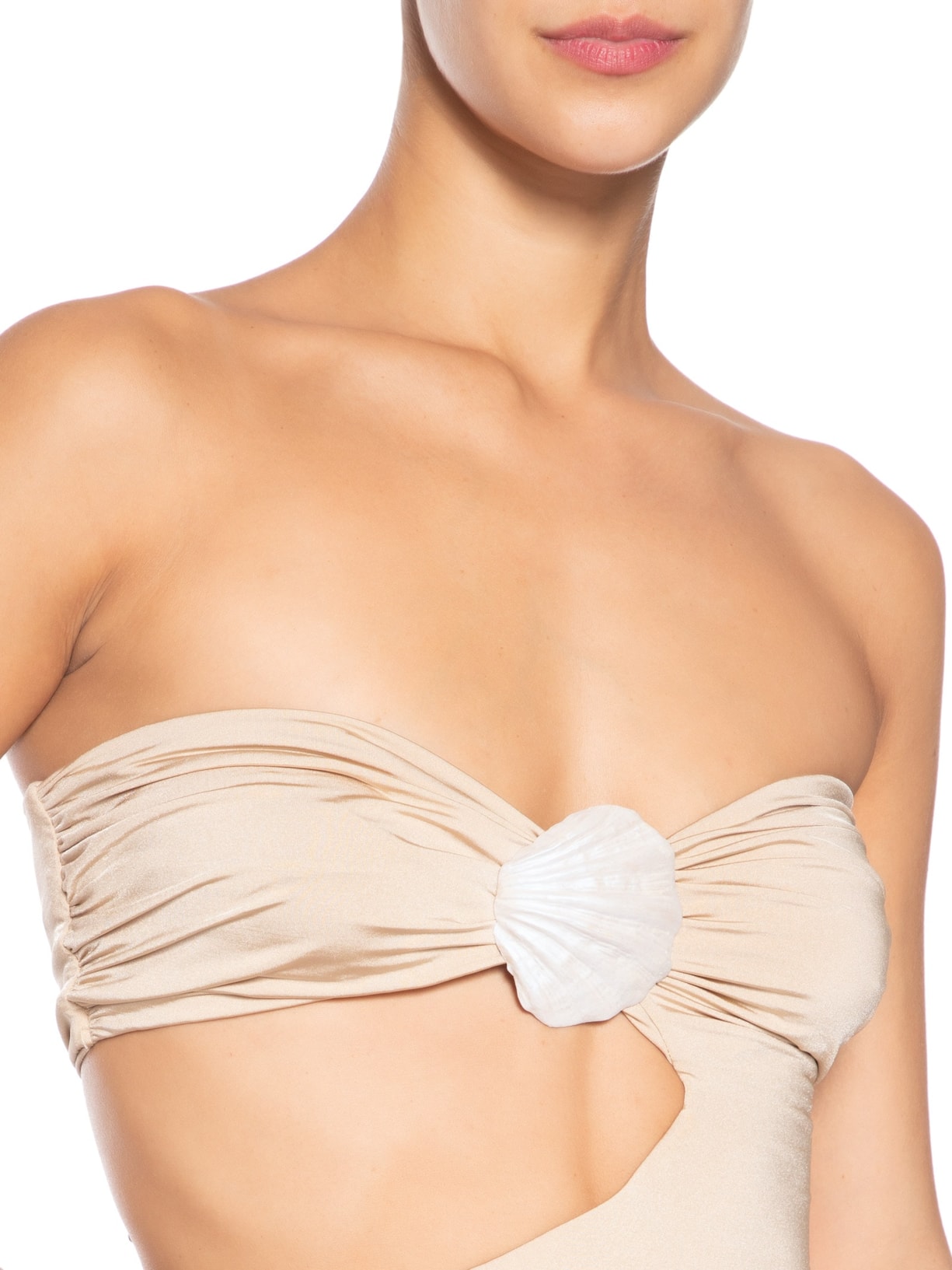 Vestido Jersey Com Concha Bege Dress To