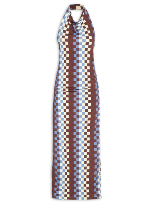 Vestido Jersey Estampa Harmonia - Marrom