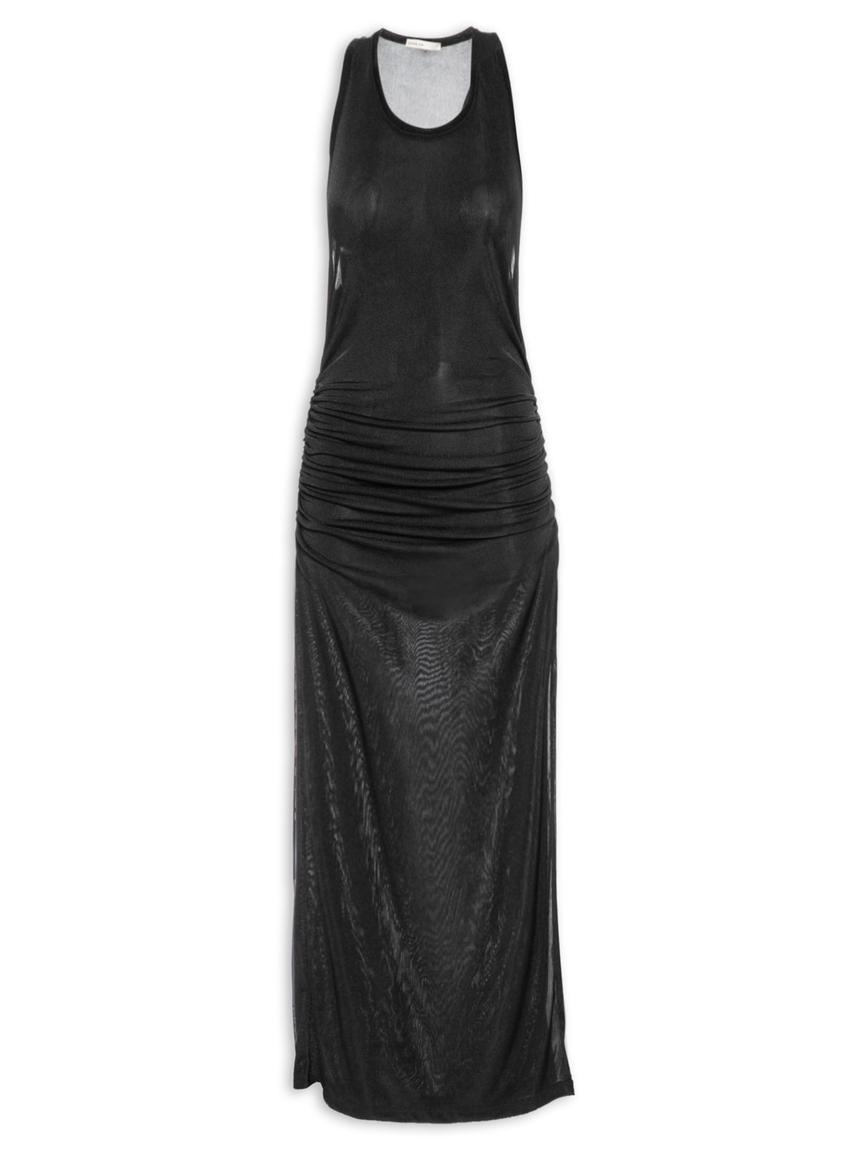 Vestido Jersey Franzido Lateral - Preto