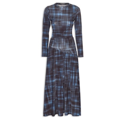 Vestido Jersey Pala Diagonal - Azul