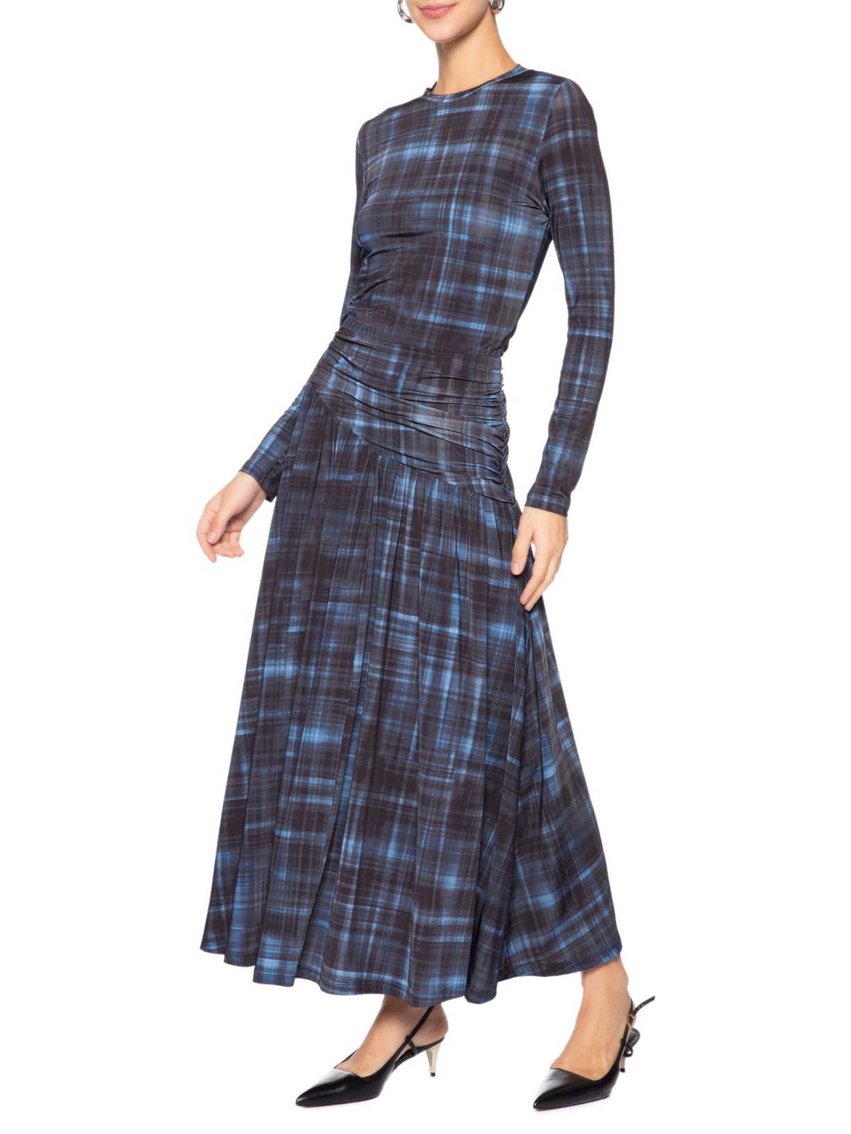 Vestido Jersey Pala Diagonal Azul Andrea Marques