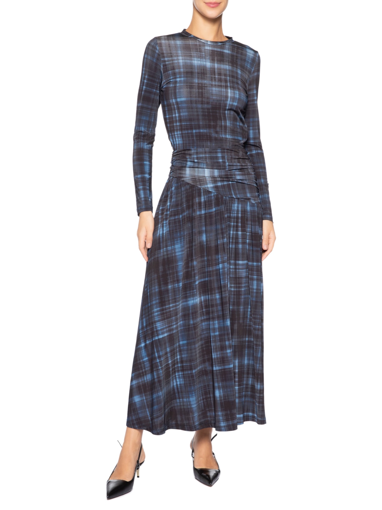 Vestido Jersey Pala Diagonal Azul Andrea Marques