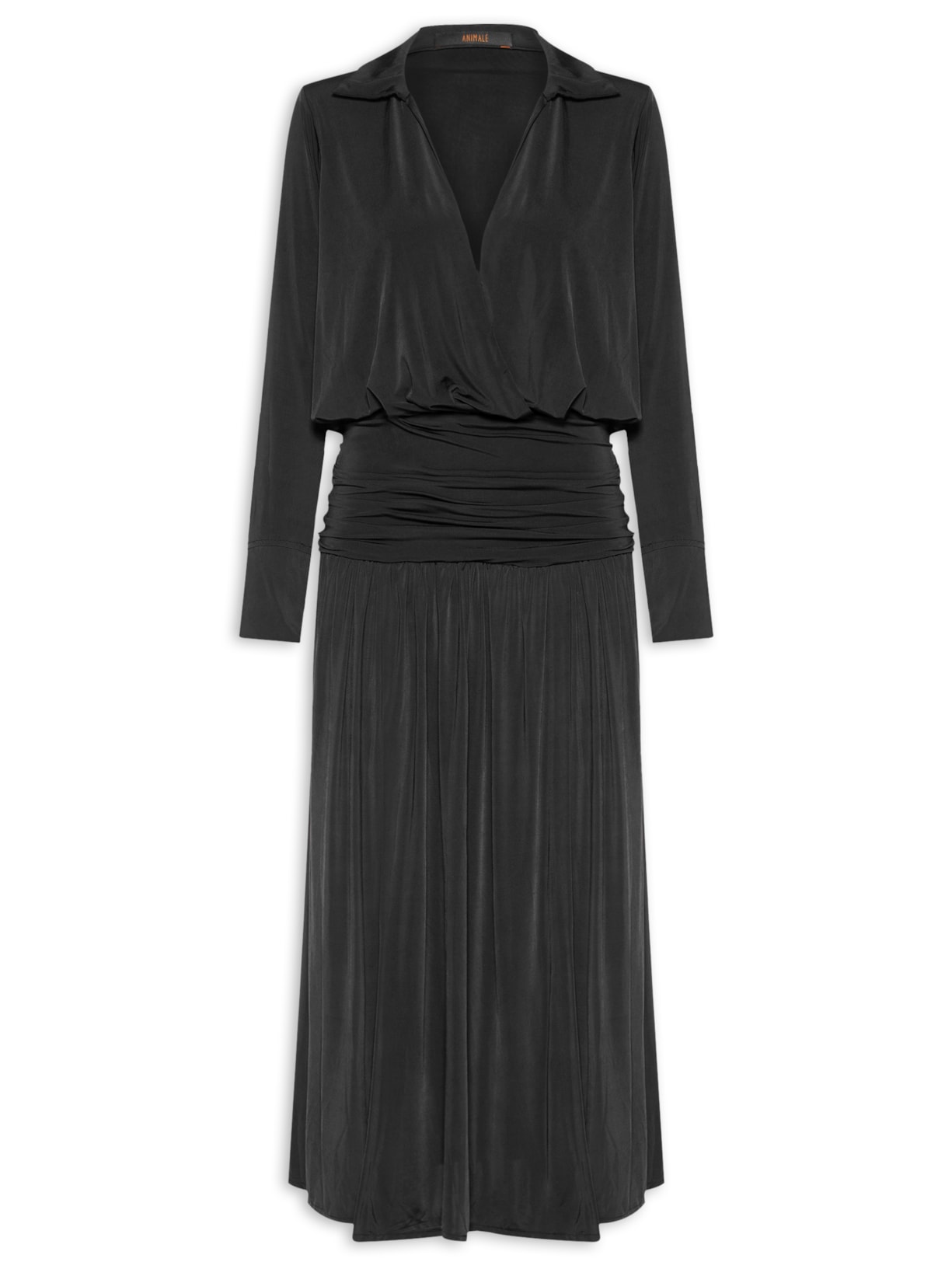 Vestido Jersey Pala Transpassado Preto Animale