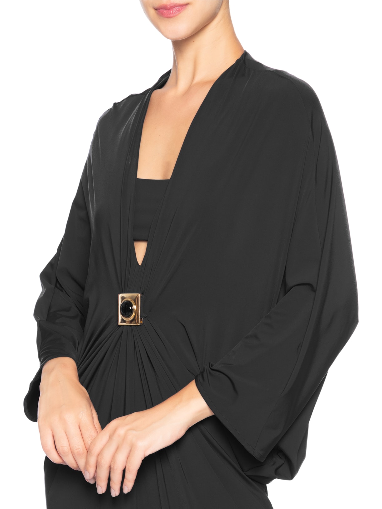 Vestido Kaftan Alana Preto Iorane + Silvia Braz