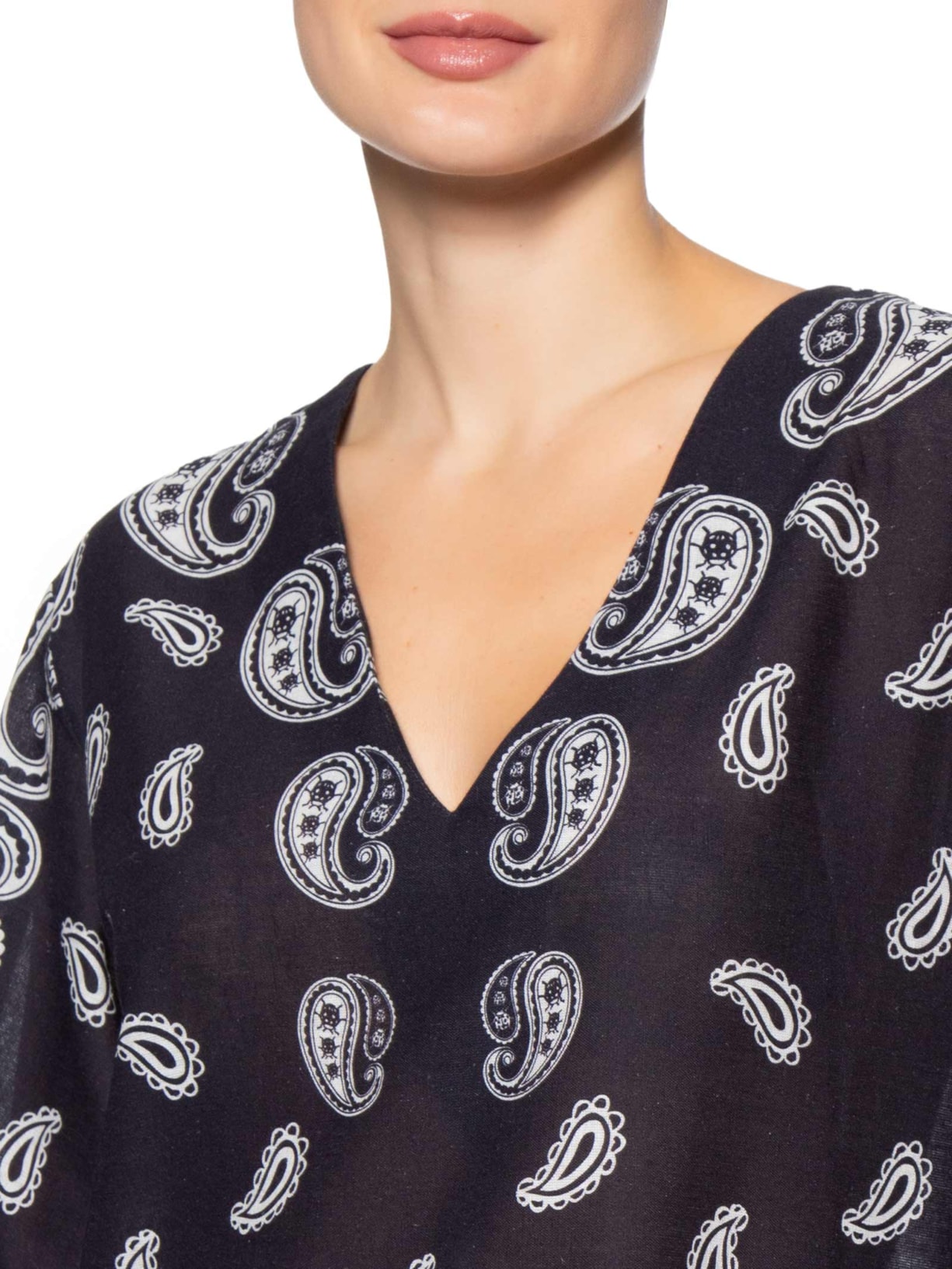 Vestido Kaftan Banana Jardim Preto Farm Praia