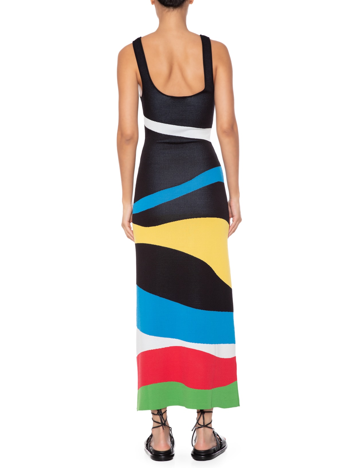 Vestido Katie Marble Wave Preto Staud