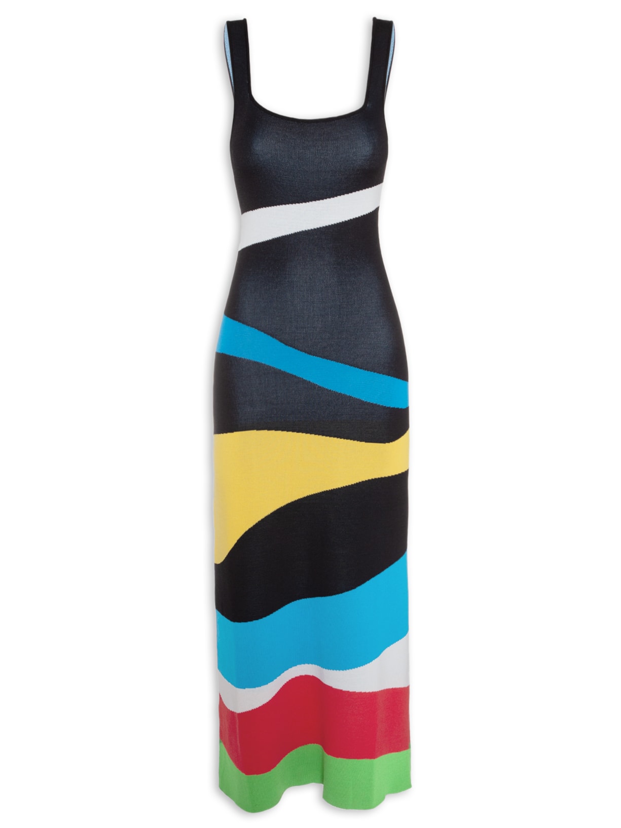 Vestido Katie Marble Wave Preto Staud