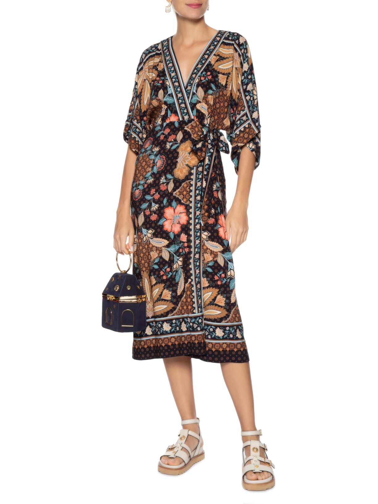 Vestido Kimono Amaral Preto Farm