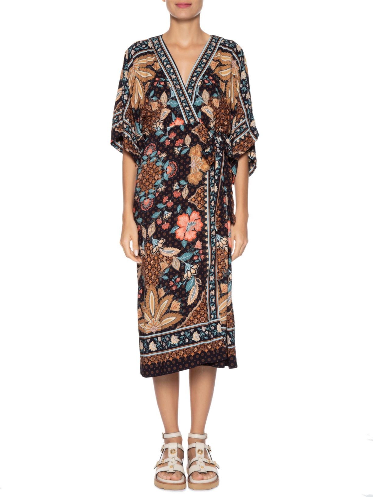 Vestido Kimono Amaral Preto Farm