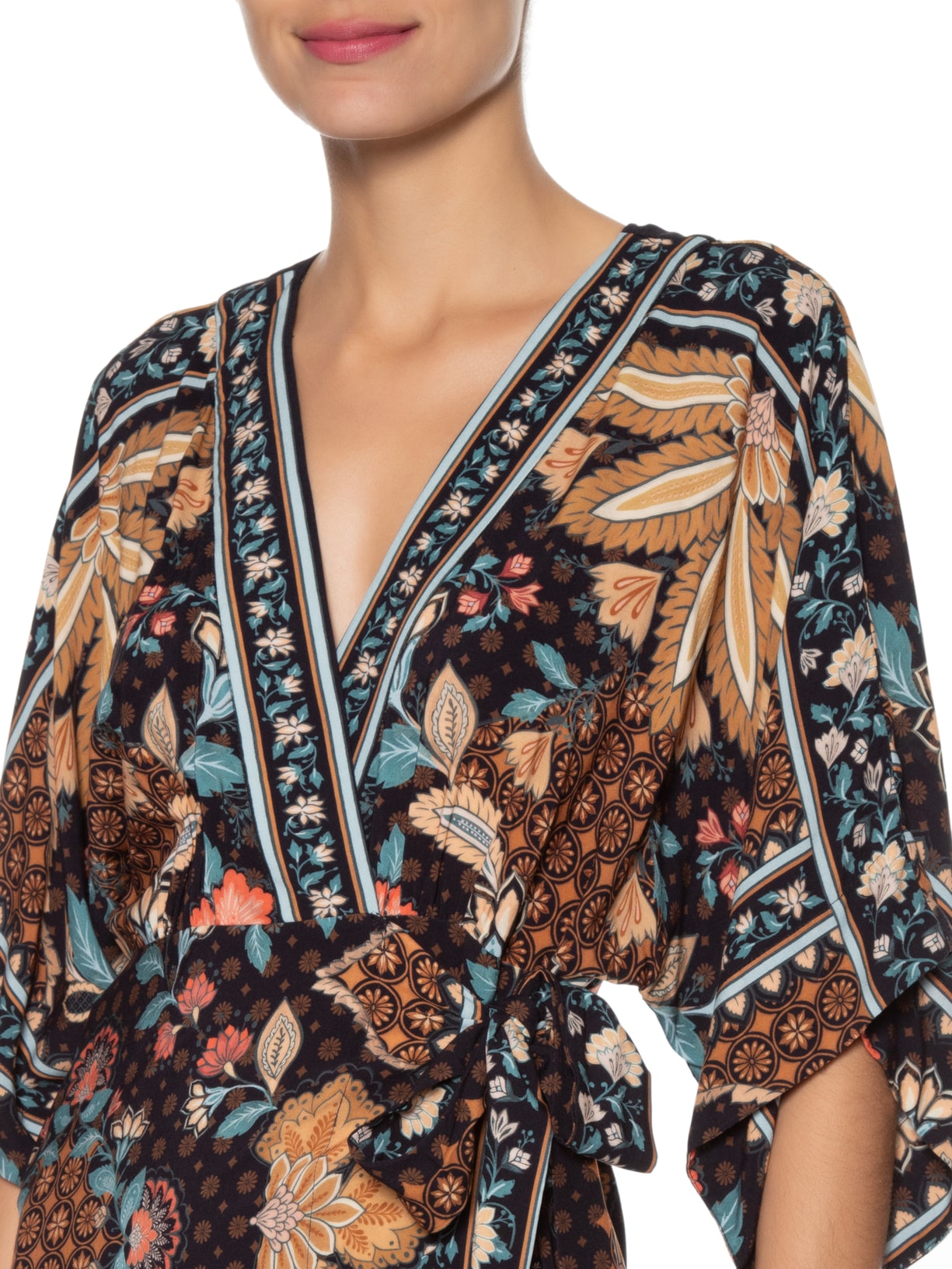 Vestido Kimono Amaral Preto Farm