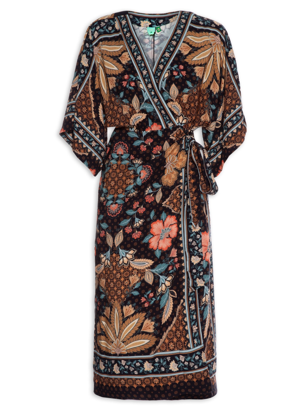 Vestido Kimono Amaral Preto Farm