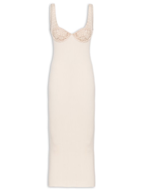 Vestido Knitwear 20 Dress Cream - Bege