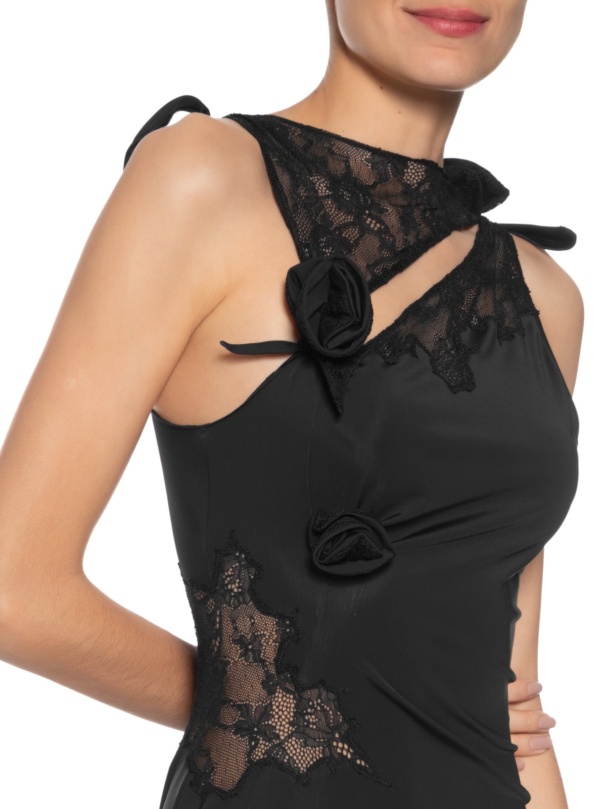 Vestido Lace Flower Gown Preto Coperni