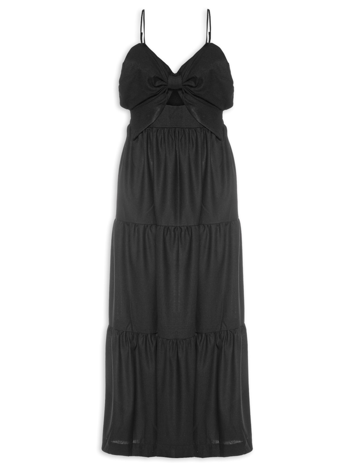Vestido Laço Marias Midi - Preto