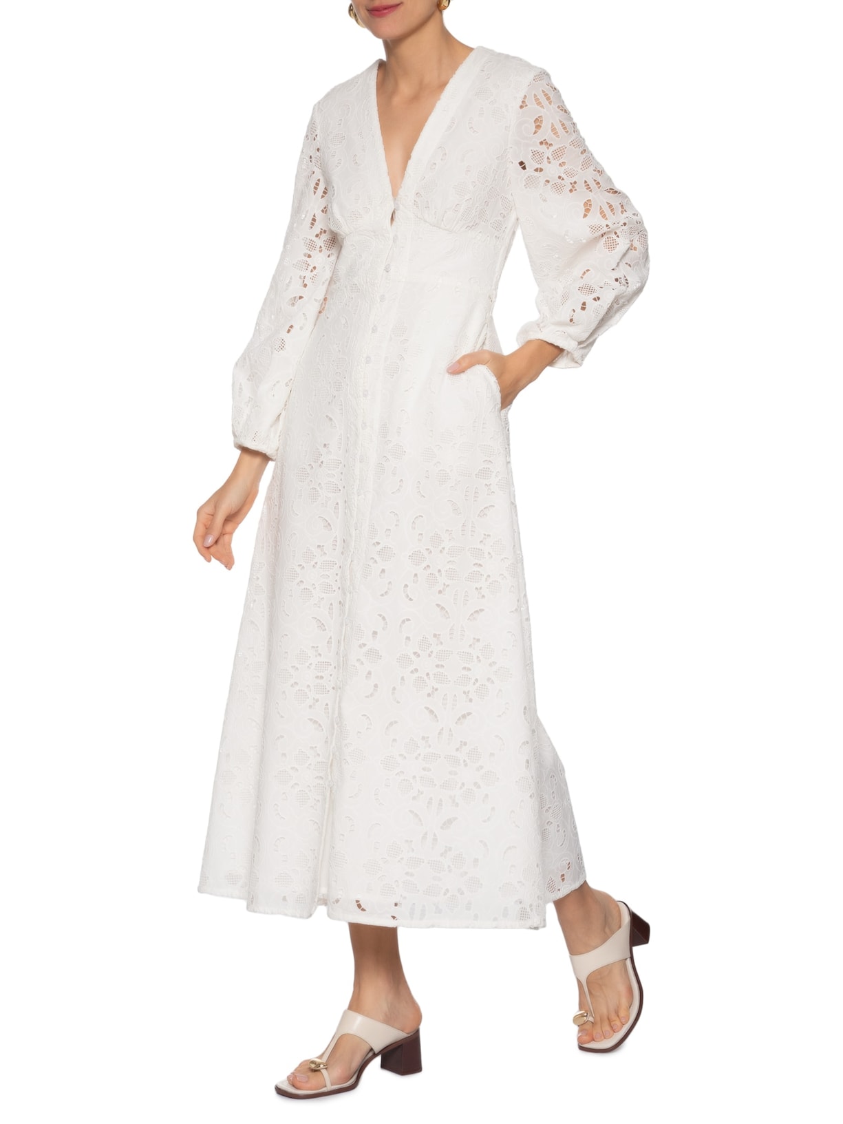 Vestido Laila Off White Carol Bassi