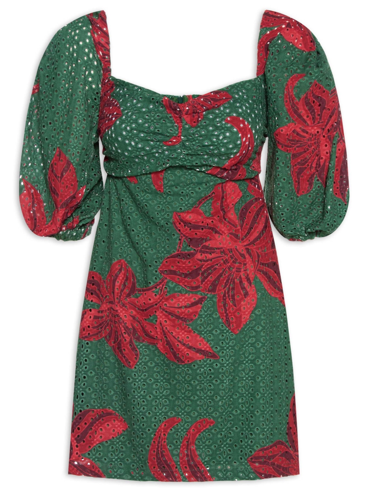 Vestido Laise Estampa Botânico - Verde