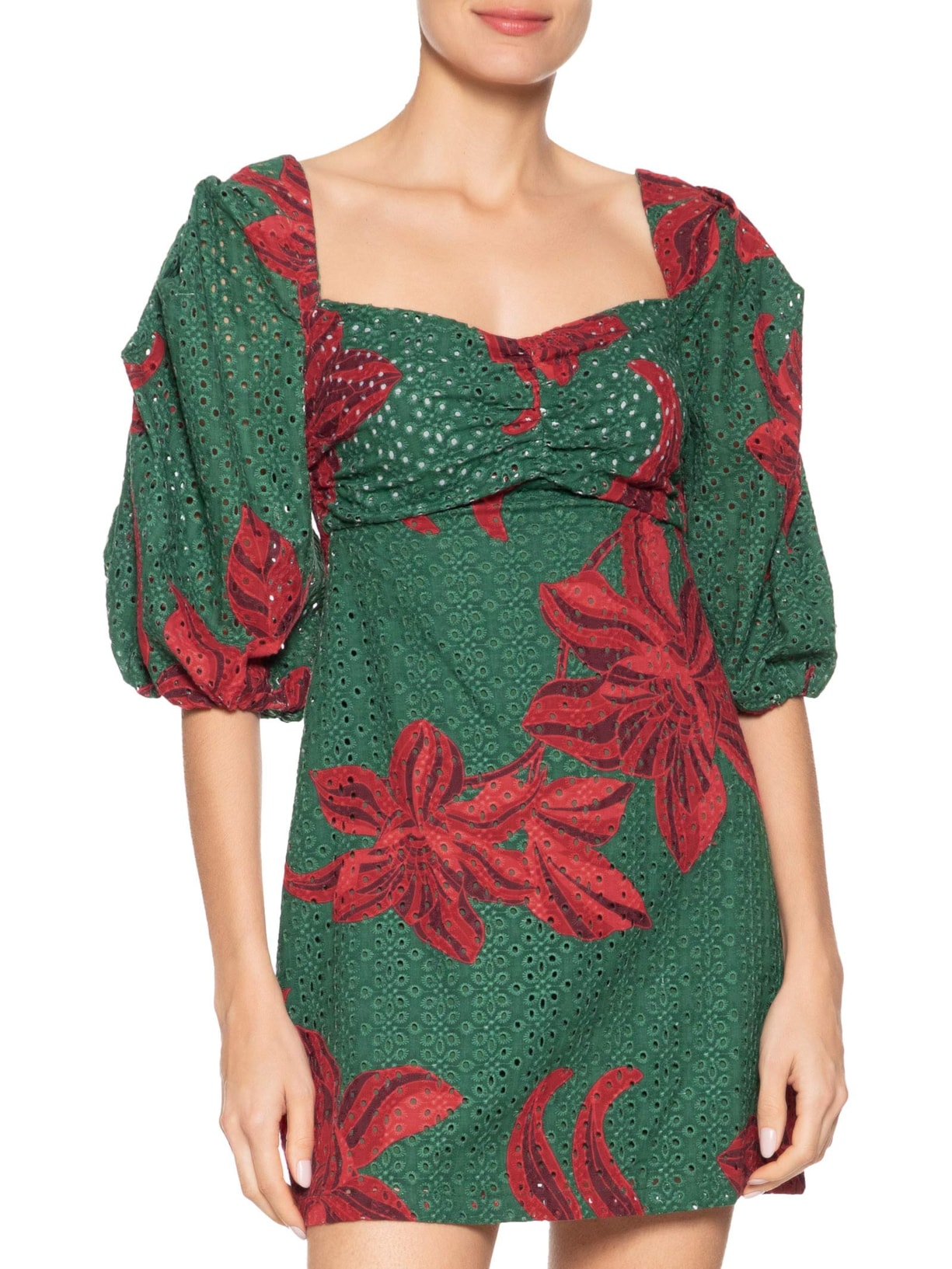 Vestido Laise Estampa Botânico Verde Dress To