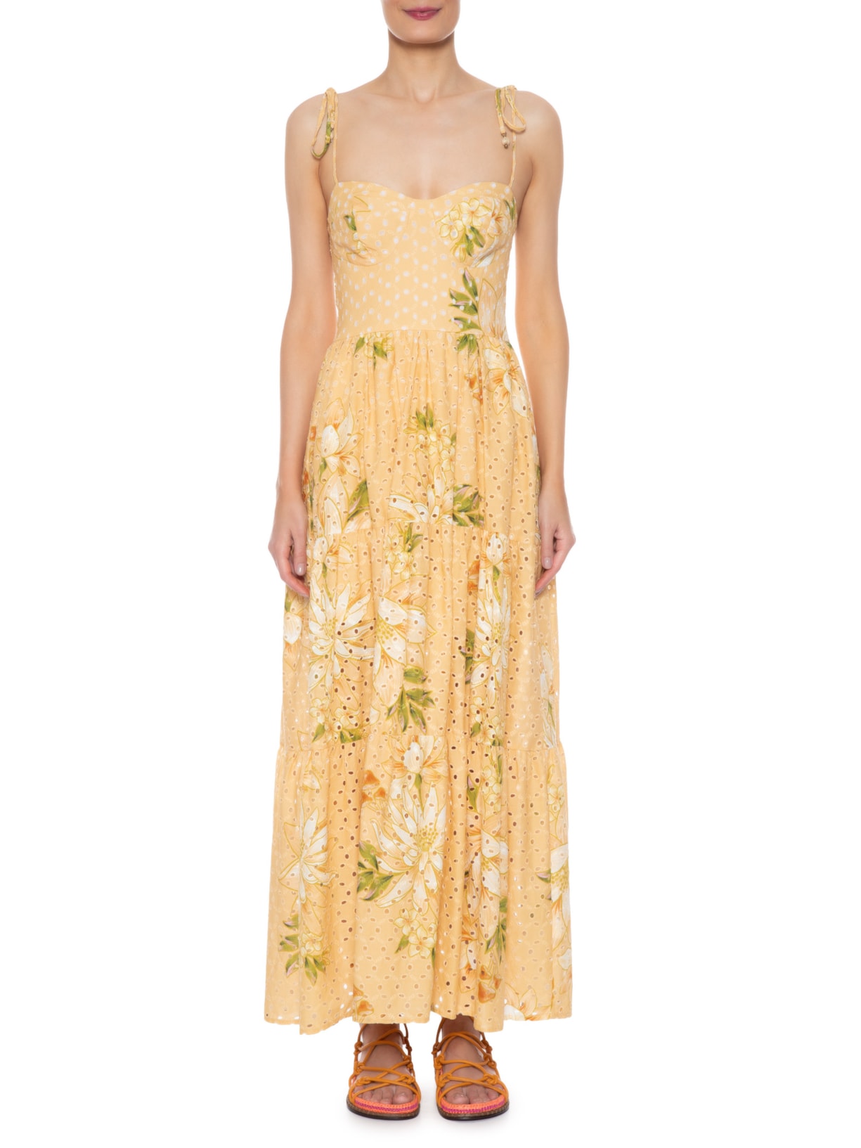 Vestido Laise Floral Magia Amarelo Farm