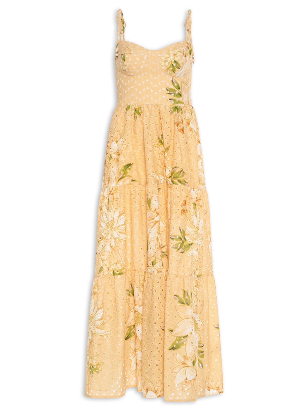 Vestido Laise Floral Magia Amarelo Farm