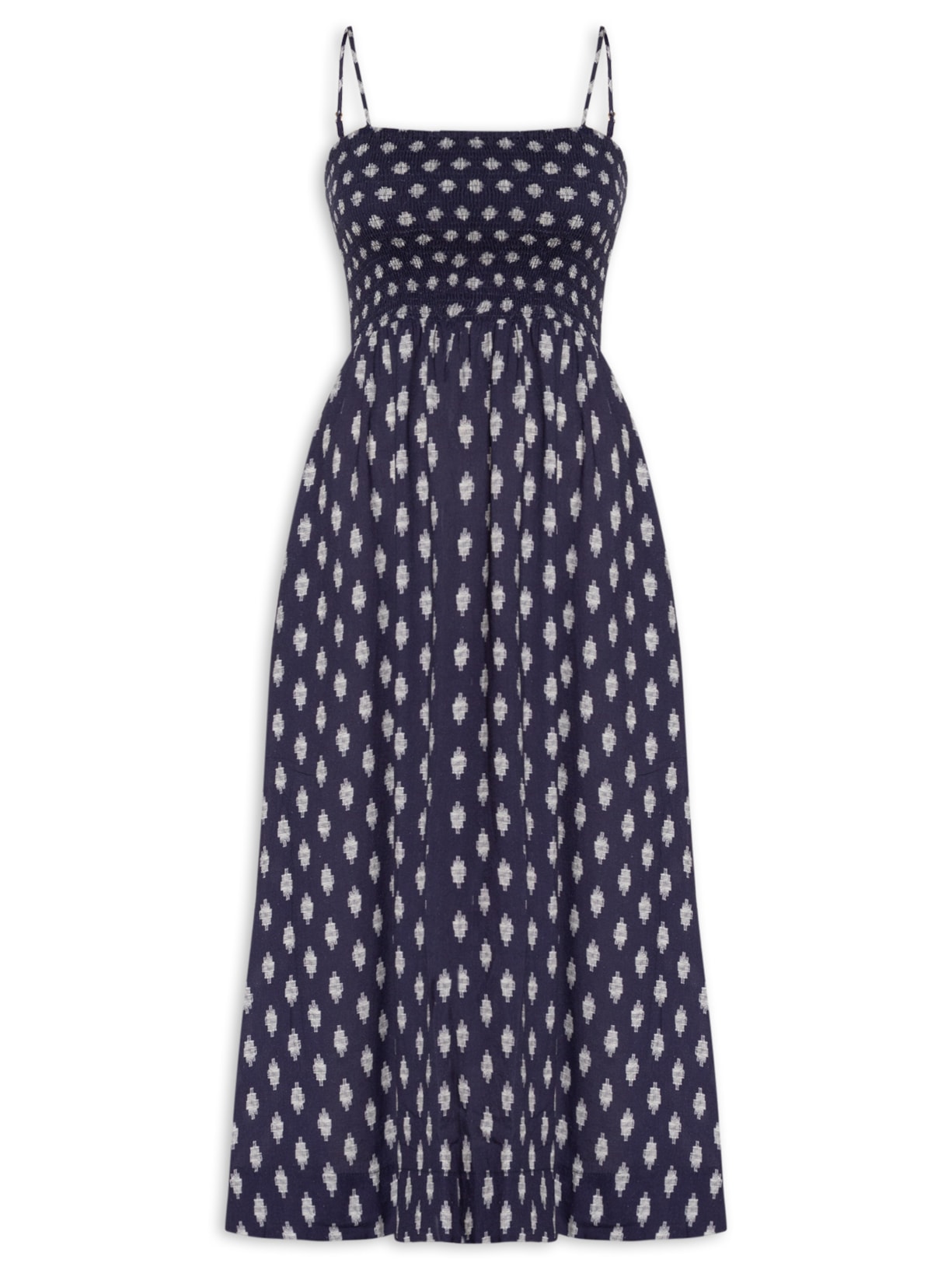 Vestido Lastéx Estampado - Azul