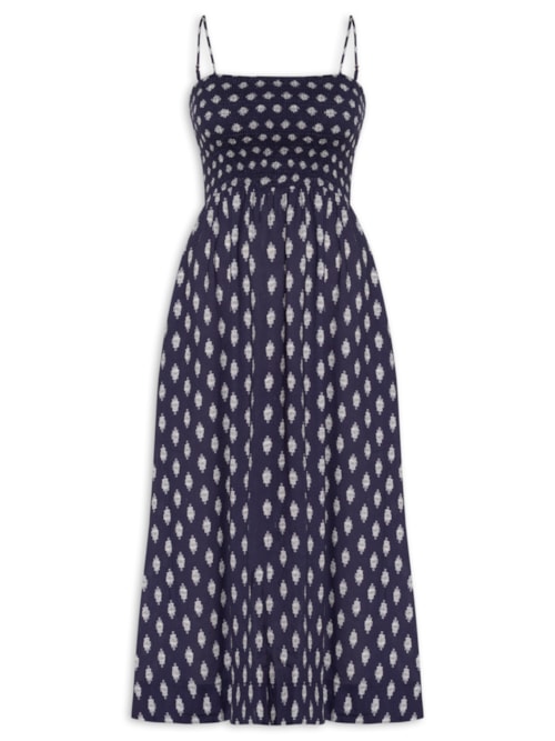 Vestido Lastéx Estampado - Azul