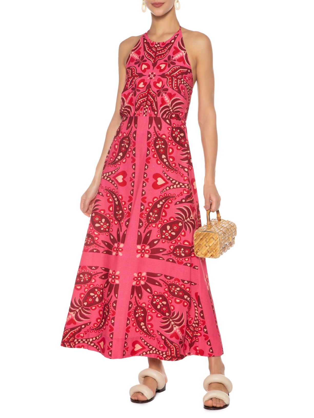 Vestido Lenço Andorinha Rosa Farm