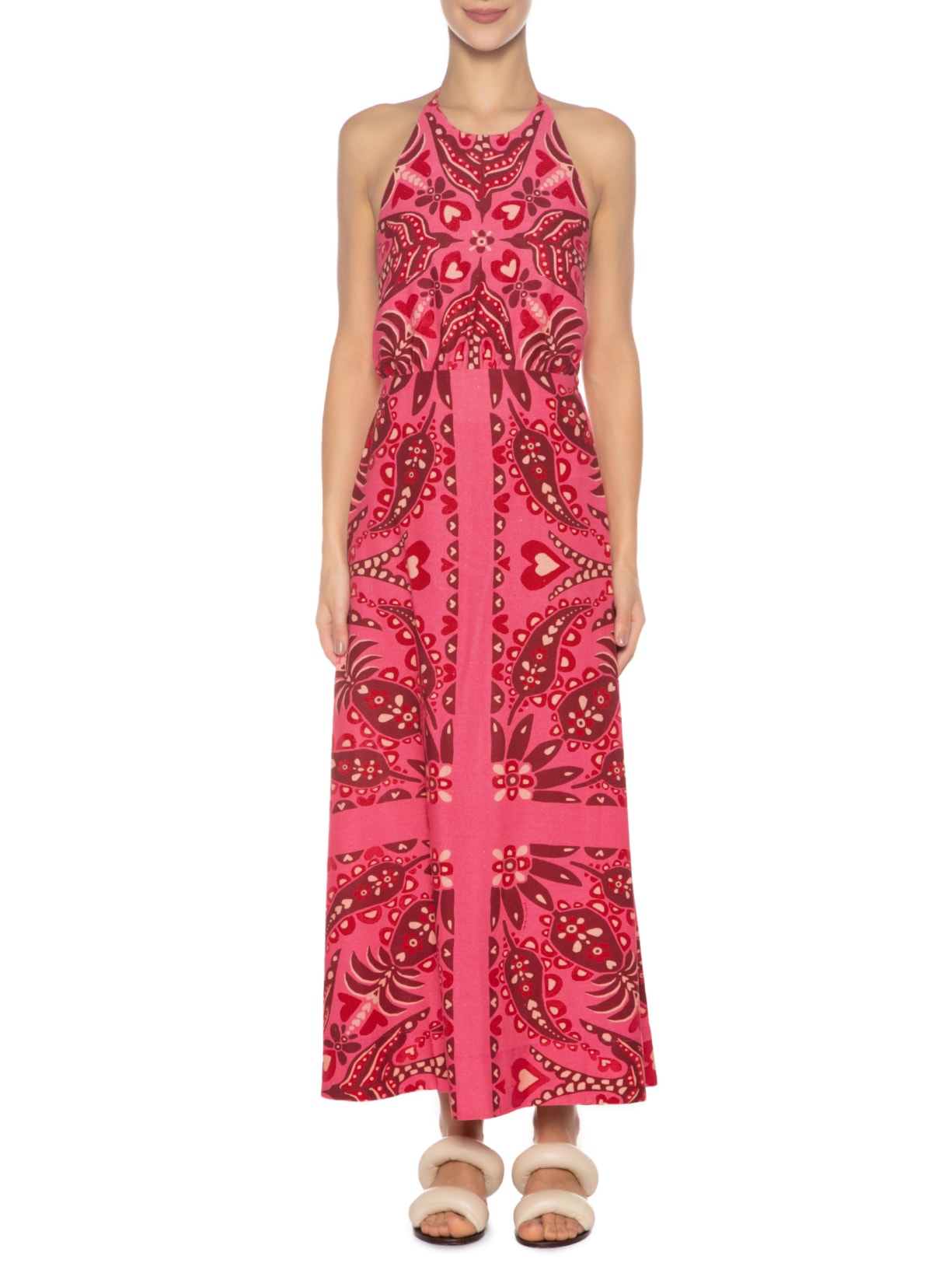 Vestido Lenço Andorinha Rosa Farm