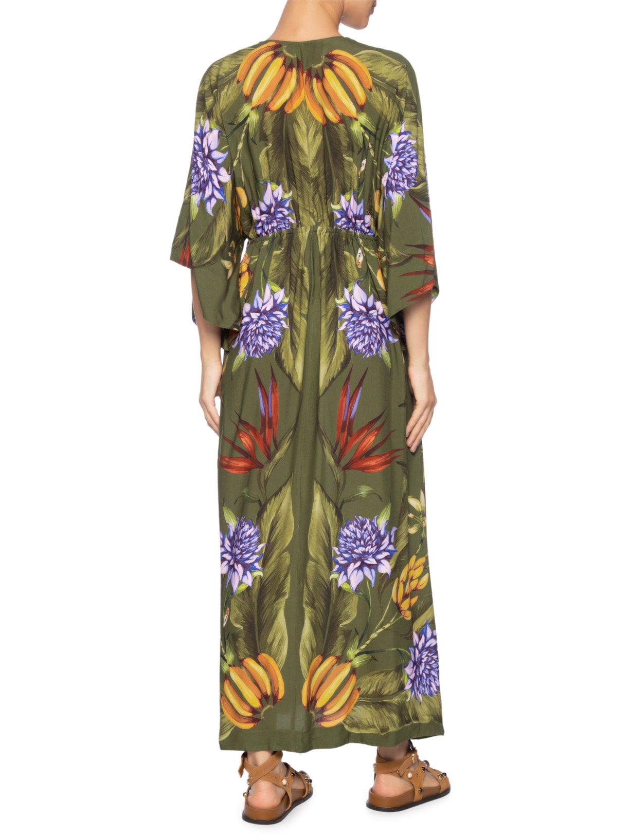 Vestido Lenço Tropical Verde Farm