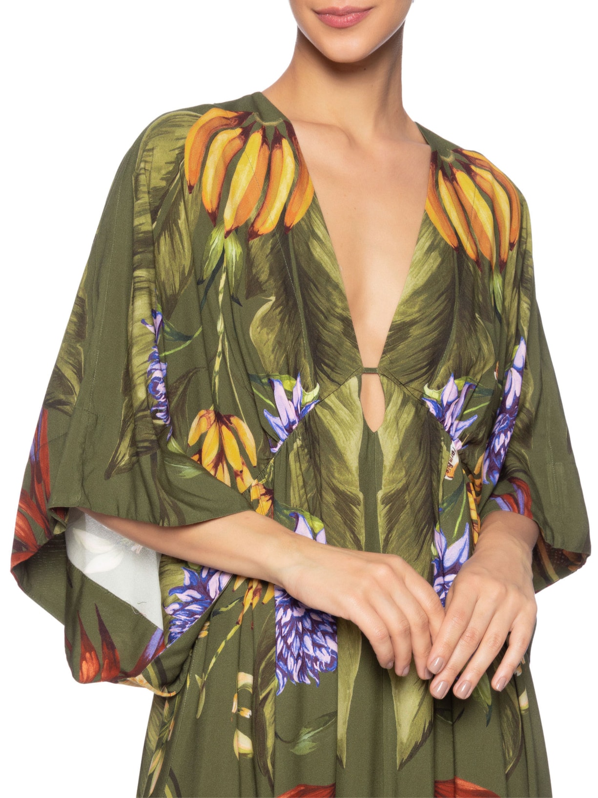 Vestido Lenço Tropical Verde Farm