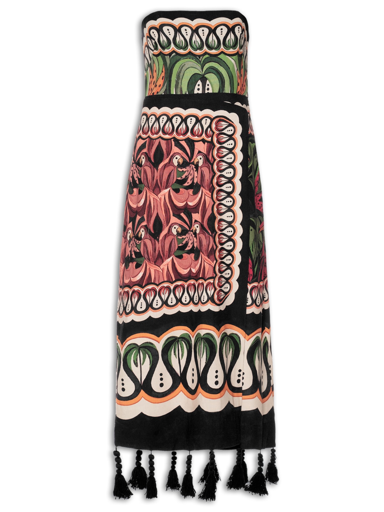 Vestido Lenços Floresta de Onda - Preto