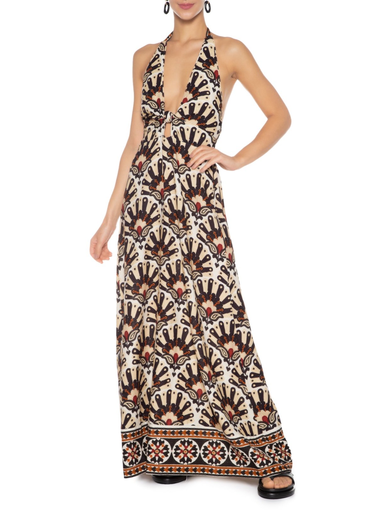 Vestido Leque De Flor Off White Farm