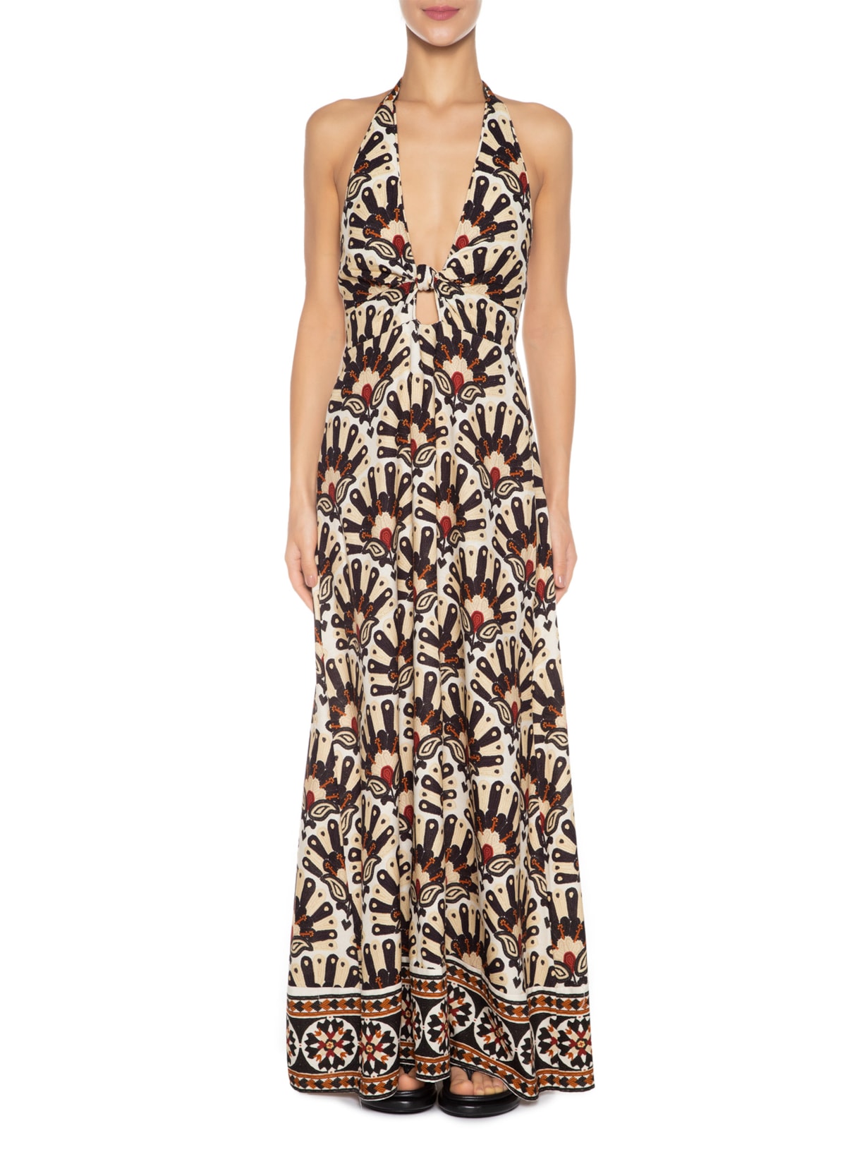 Vestido Leque De Flor Off White Farm