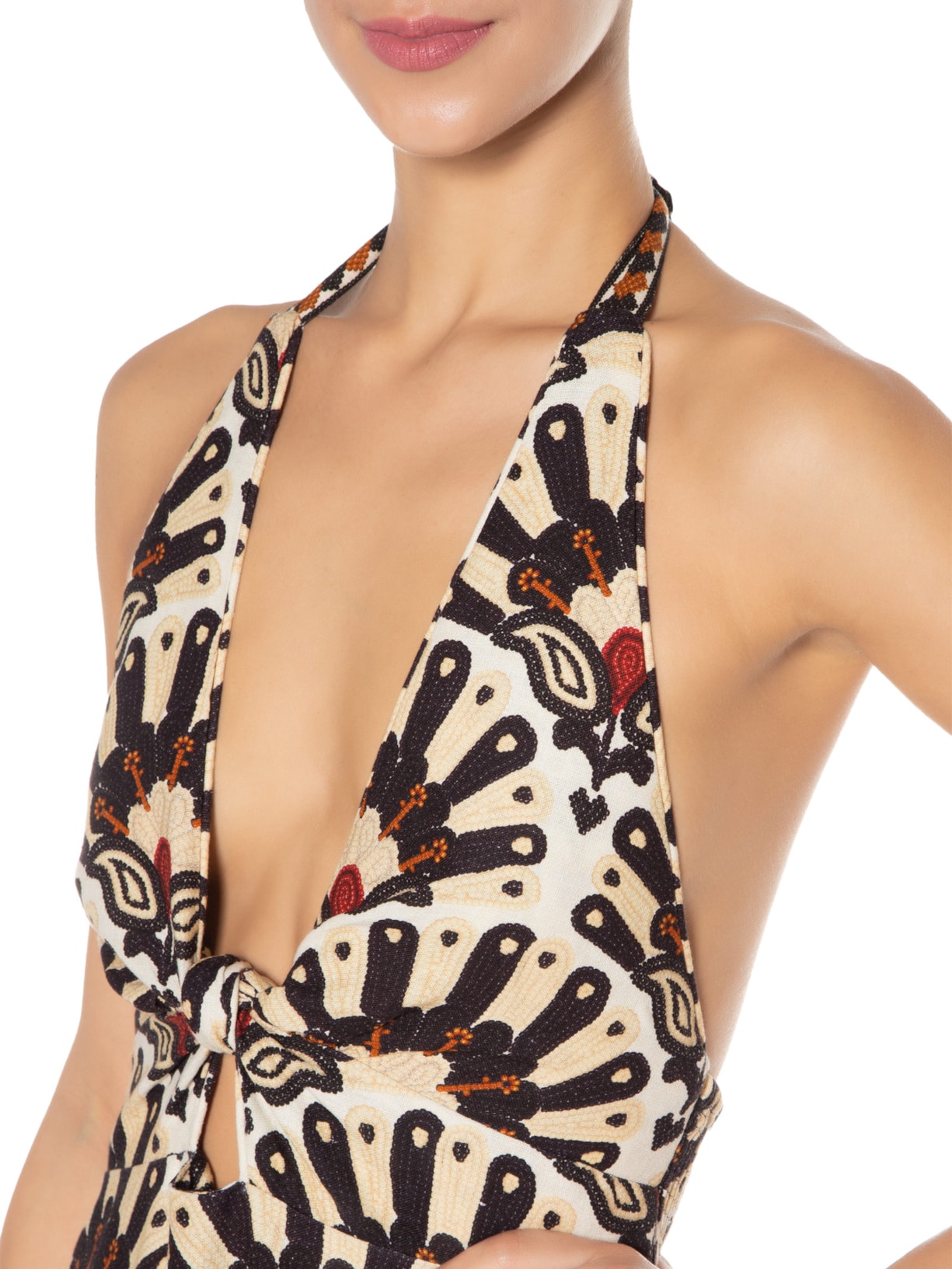 Vestido Leque De Flor Off White Farm