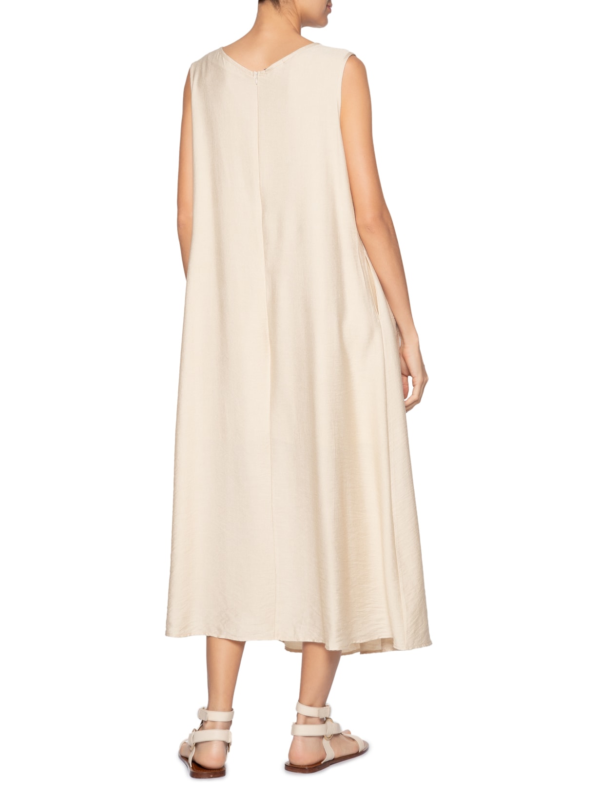 Vestido Leve Texturizado Bege Basiq