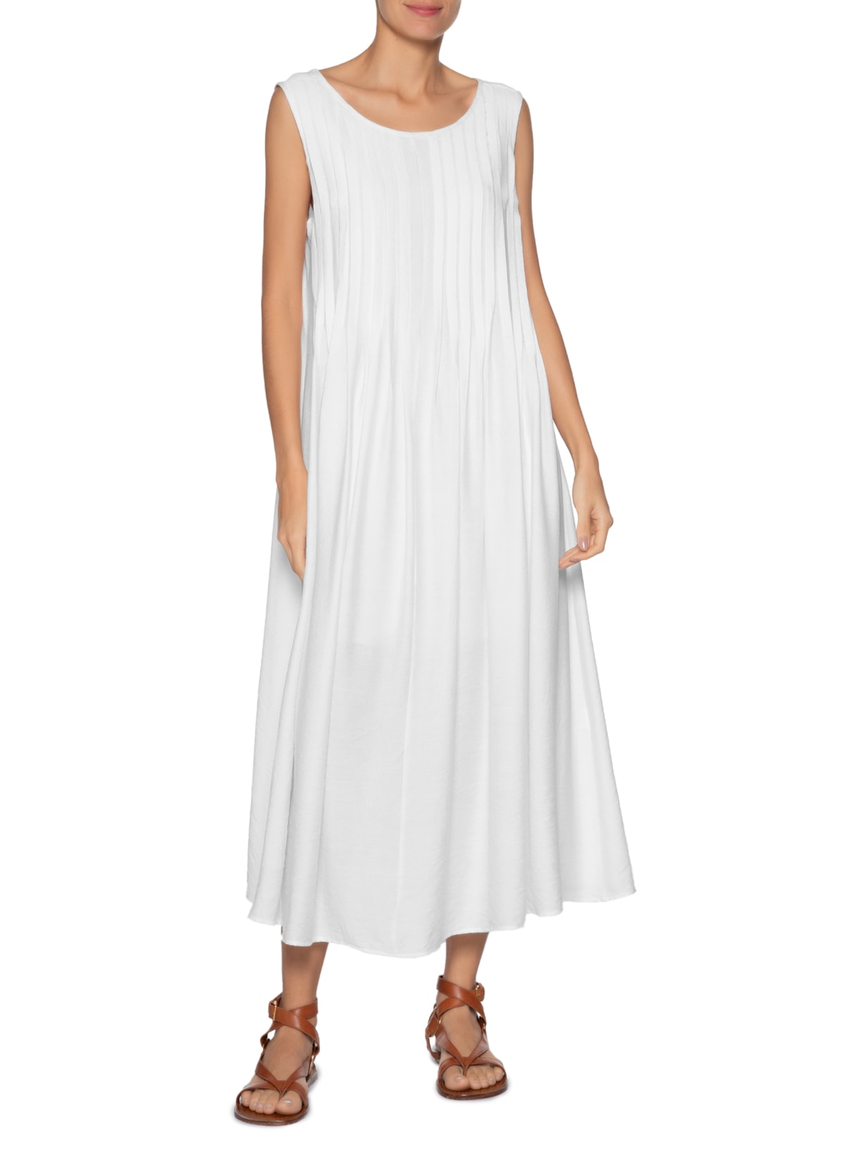 Vestido Leve Texturizado Branco Basiq