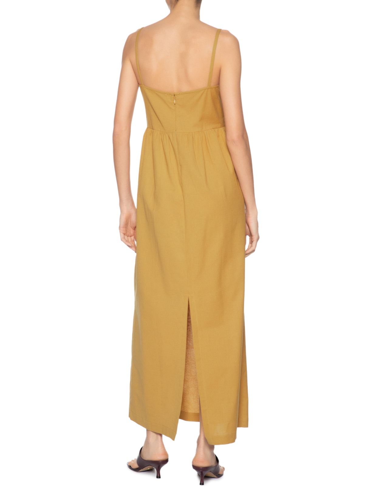 Vestido Like Linen Com Alças Marrom Animale Jeans