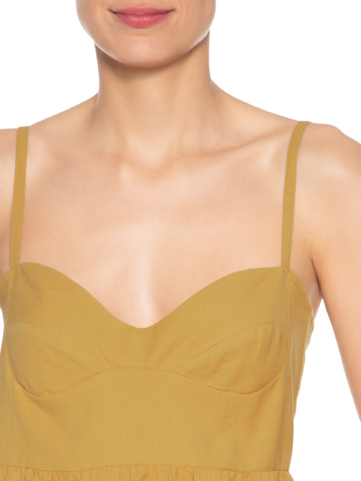 Vestido Like Linen Com Alças Marrom Animale Jeans