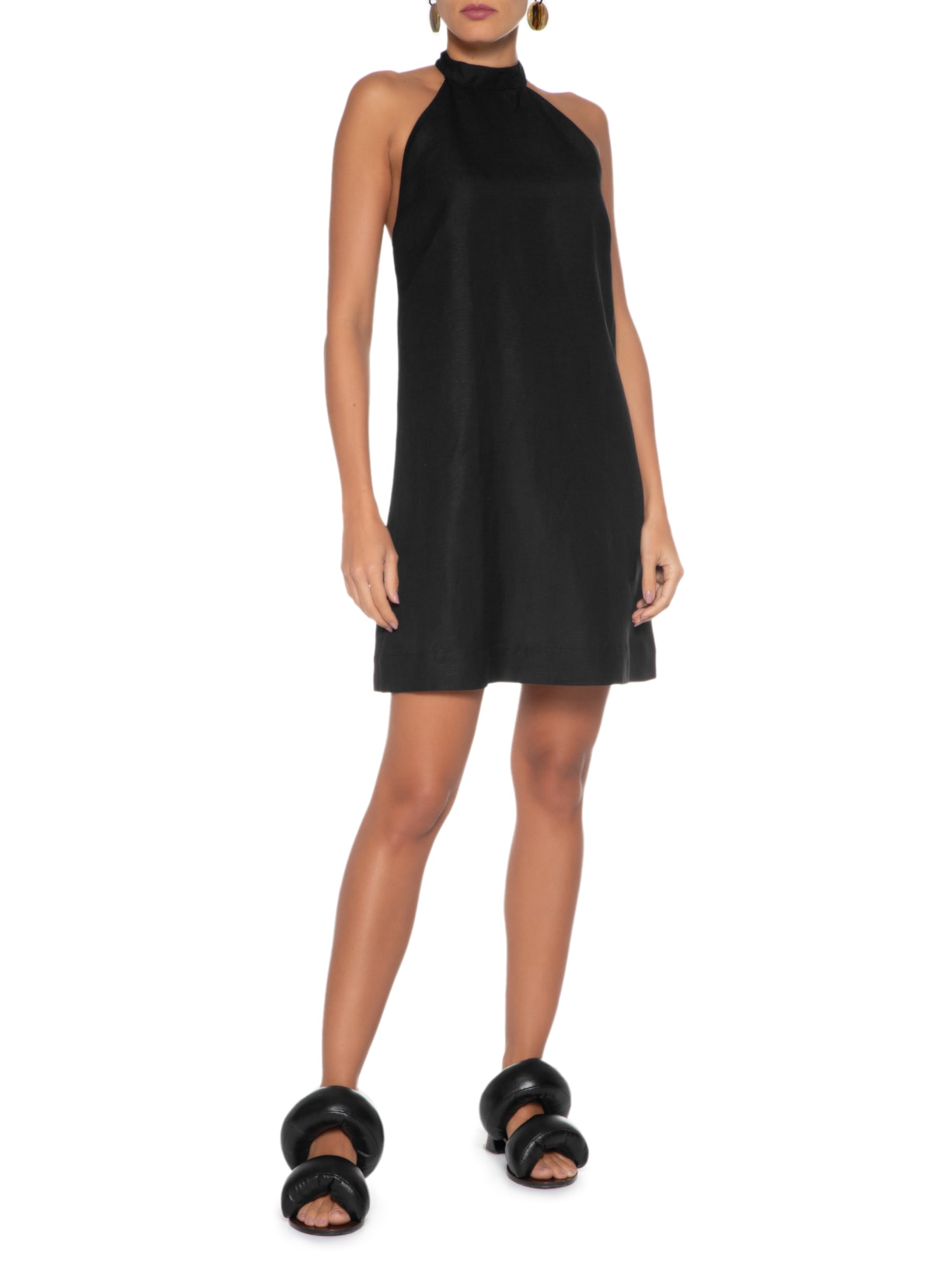 Vestido Linen Curto Preto Osklen