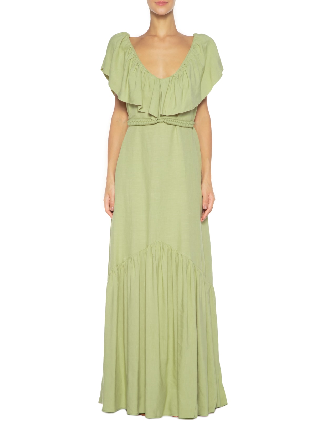 Vestido Linho Cecília Verde Oasis