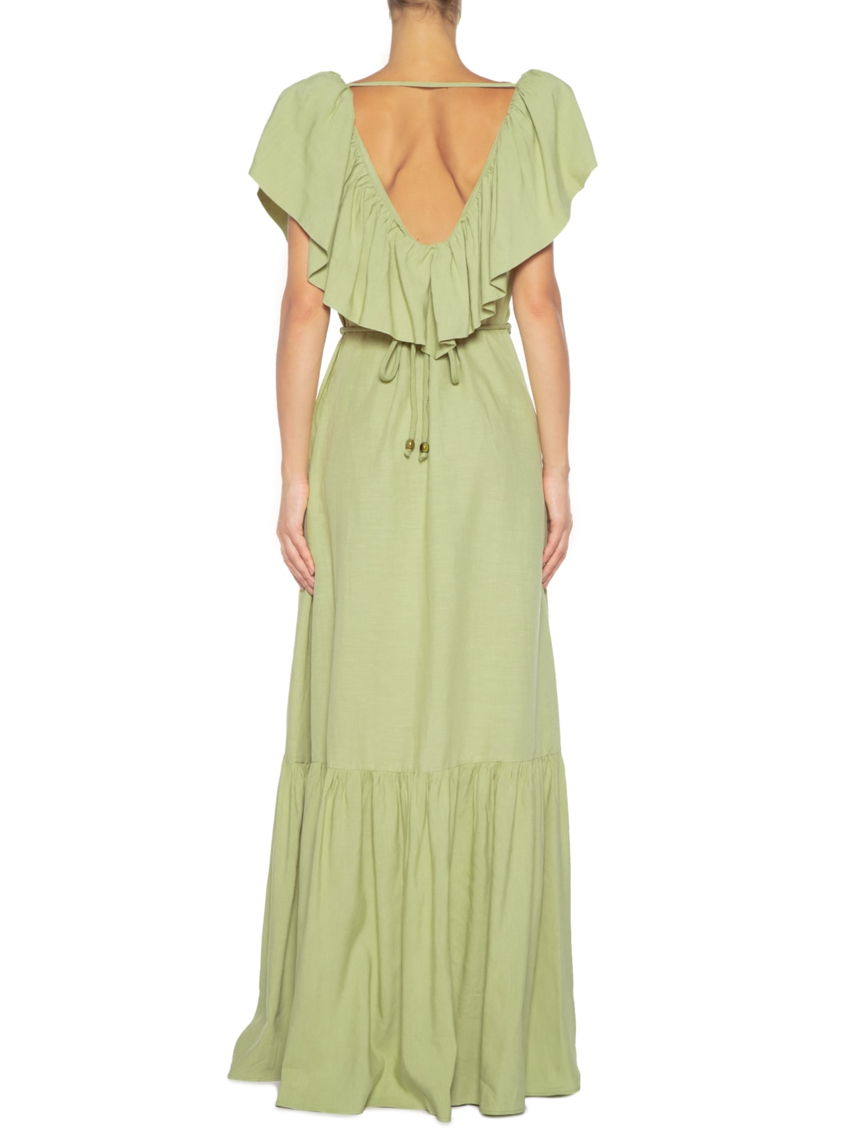 Vestido Linho Cecília Verde Oasis