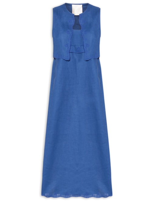 Vestido Linho Classic - Azul