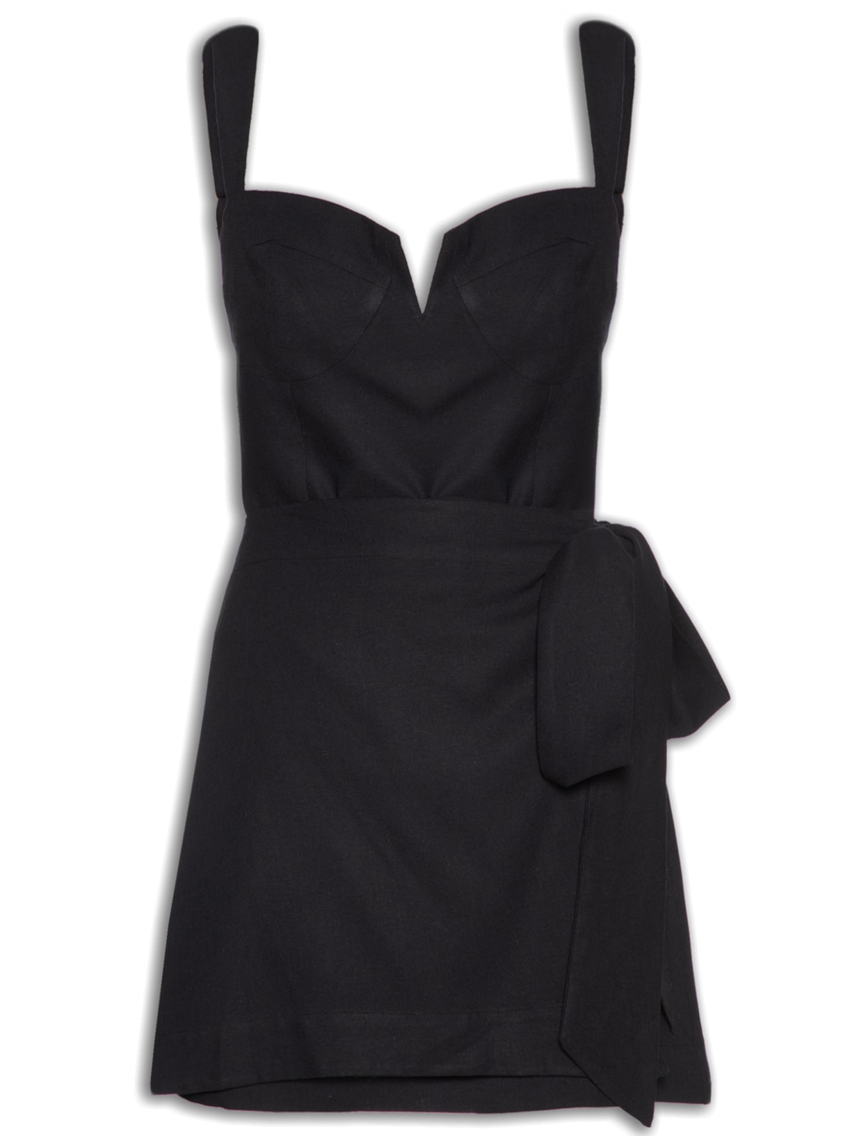 Vestido Linho Curto Preto Farm