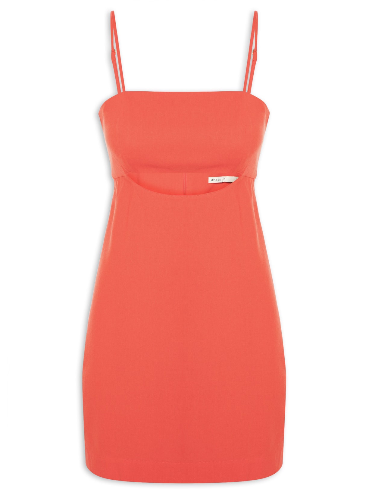 Vestido Linho Curto Recorte Vazado - Vermelho