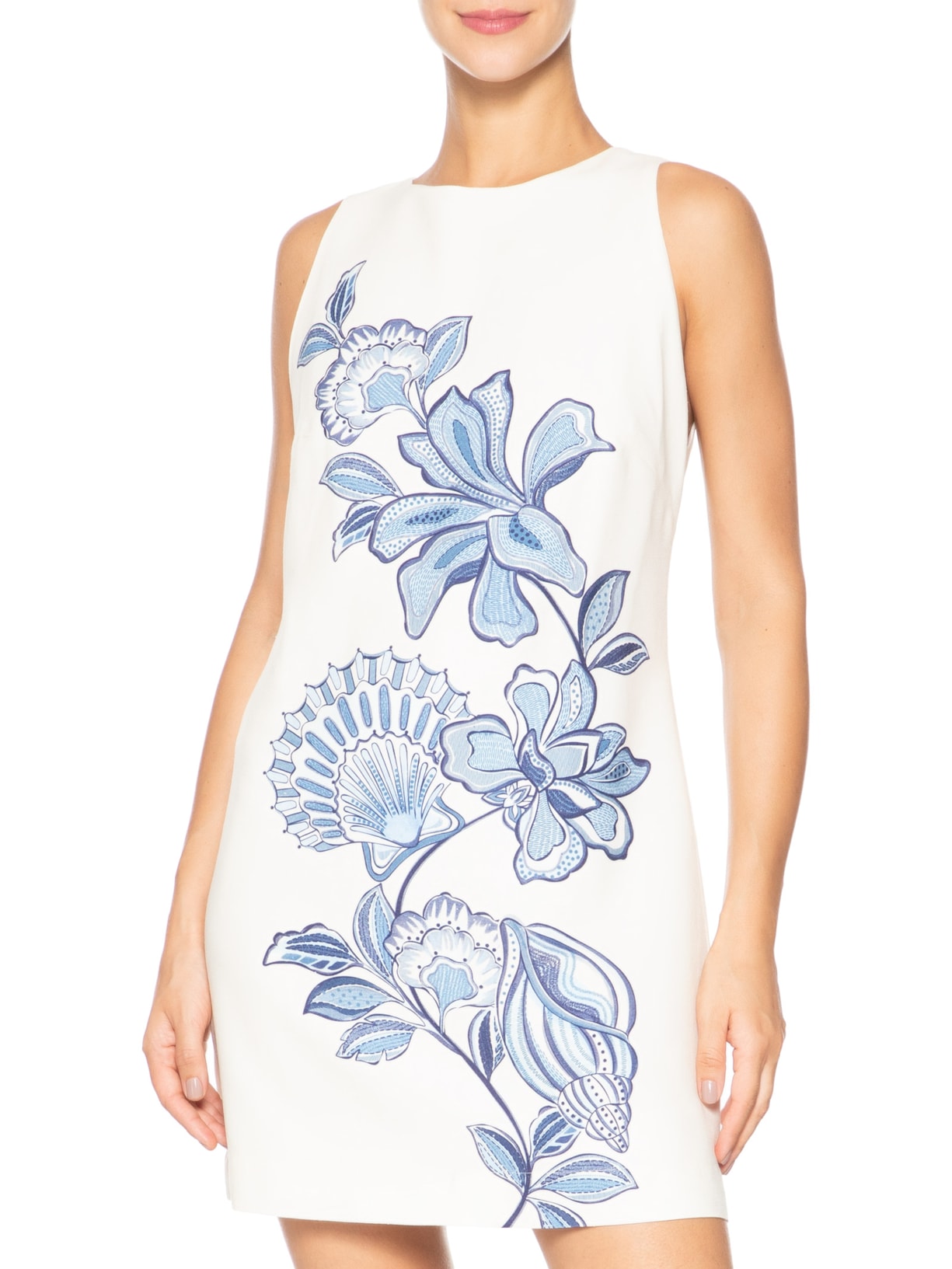 Vestido Linho Estampa Flor Do Oceano Branco Dress To