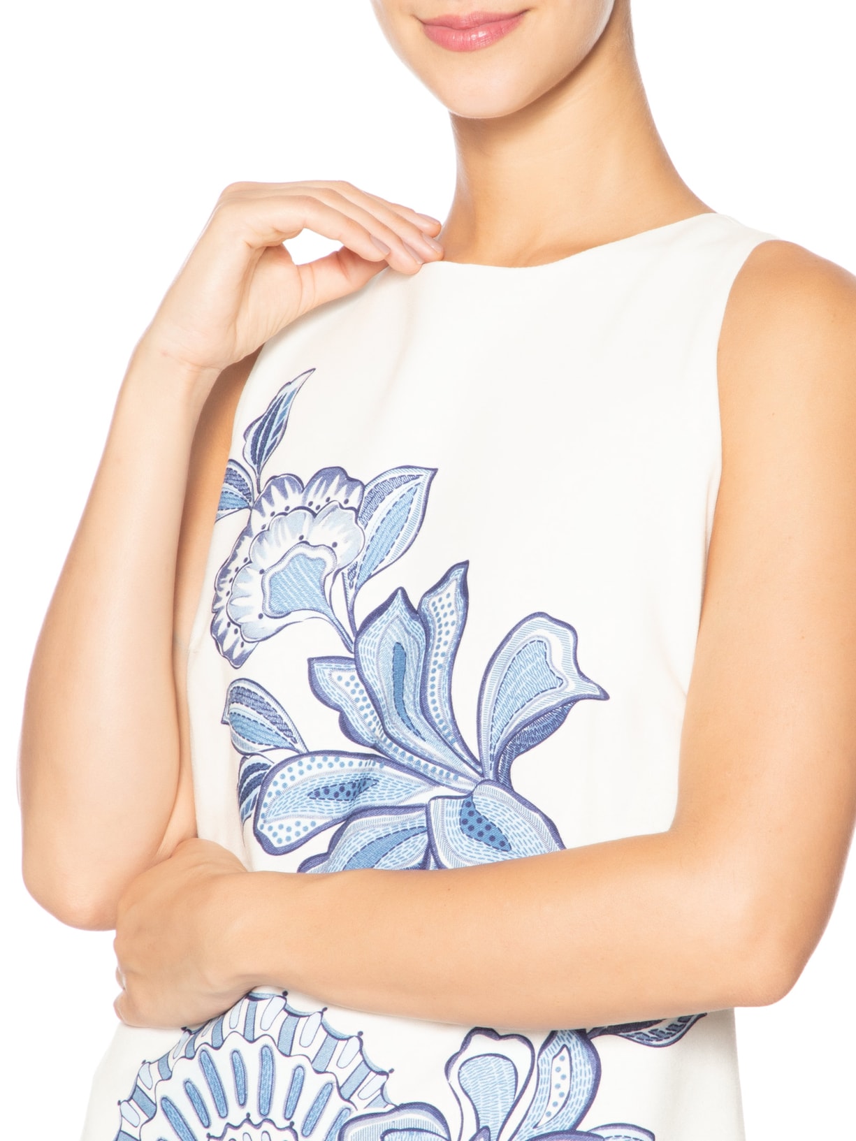 Vestido Linho Estampa Flor Do Oceano Branco Dress To