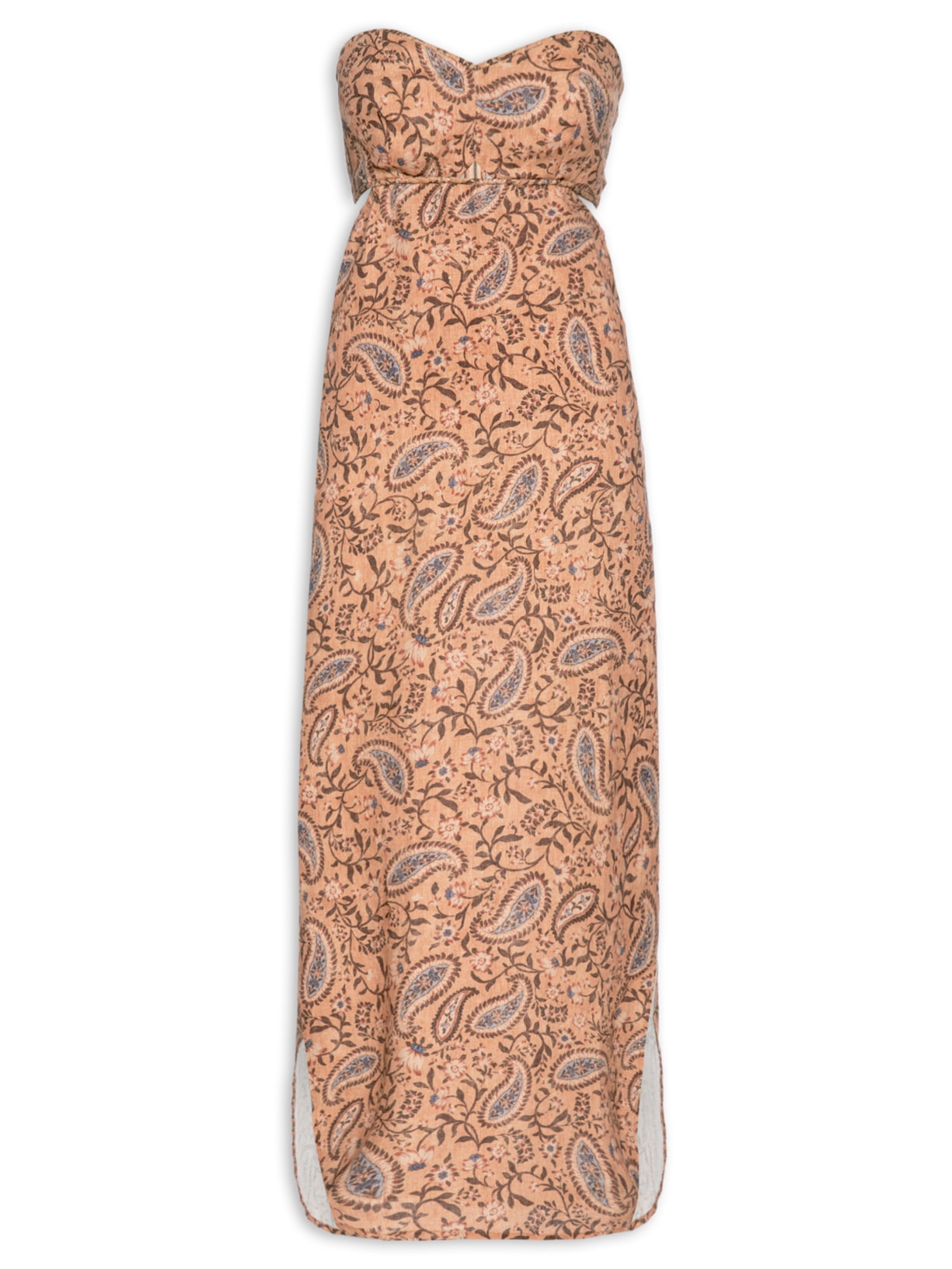 Vestido Linho Estampa Hippie Ginger Rosa Maria Filó