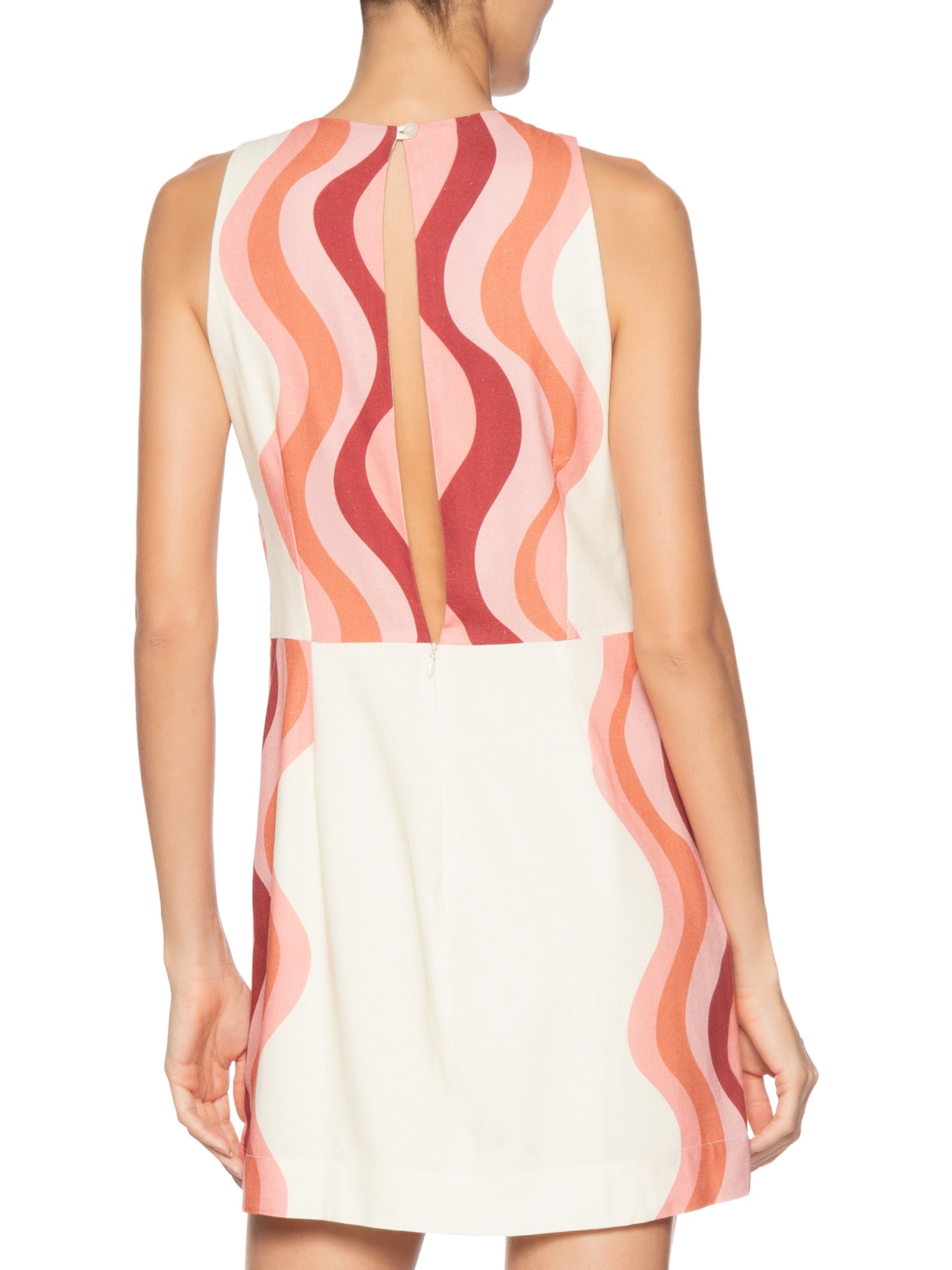 Vestido Linho Estampa Onda Floral Bege Dress To