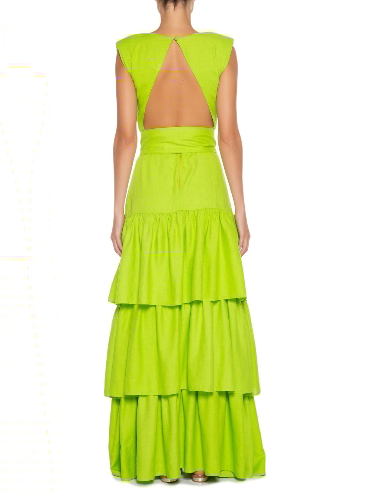 Vestido Linho Ester Verde Oasis