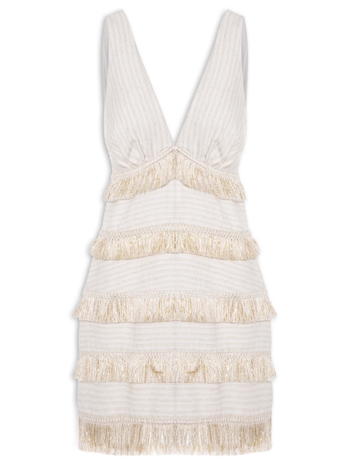 Vestido Linho Metalizado Heloísa - Off White